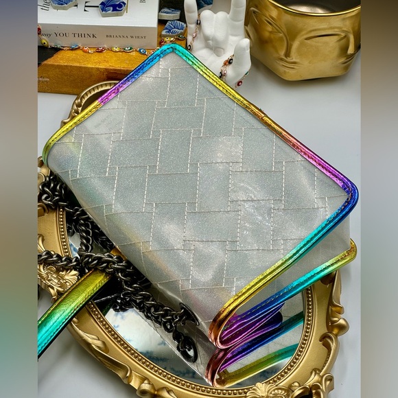 🆕 KURT GEIGER LONDON 🧿 NWOT Vinyl Medium Kensington Convertible Crossbody Bag - Picture 9 of 14